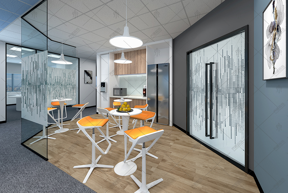 上海菱感電子辦公茶水室裝修設計效果圖