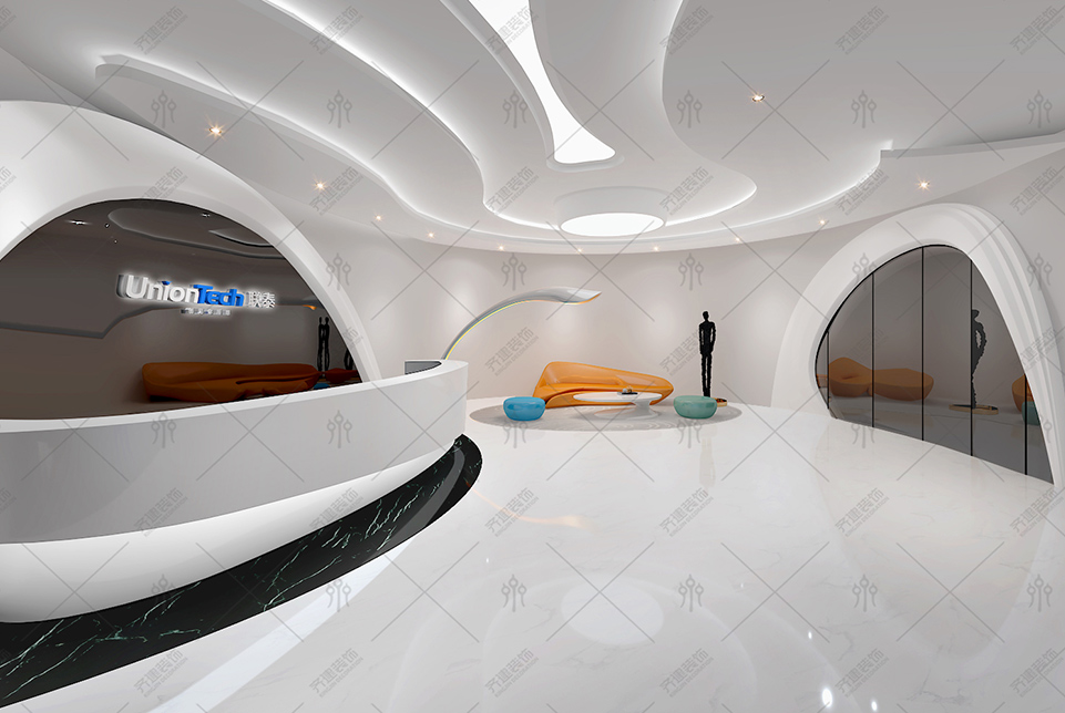 上海聯(lián)泰科技辦公室裝修設(shè)計(jì)效果圖案例