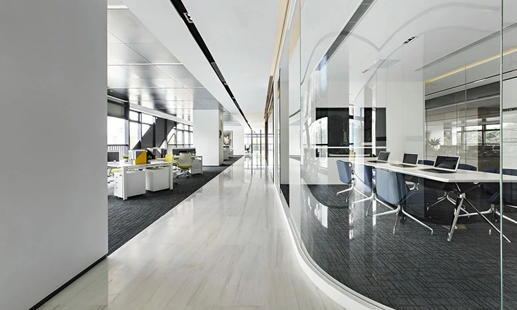 上海科技風(fēng)開放辦公區(qū)裝修設(shè)計(jì)