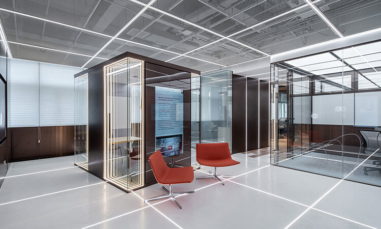 辦公室玻璃隔斷展廳裝修效果圖