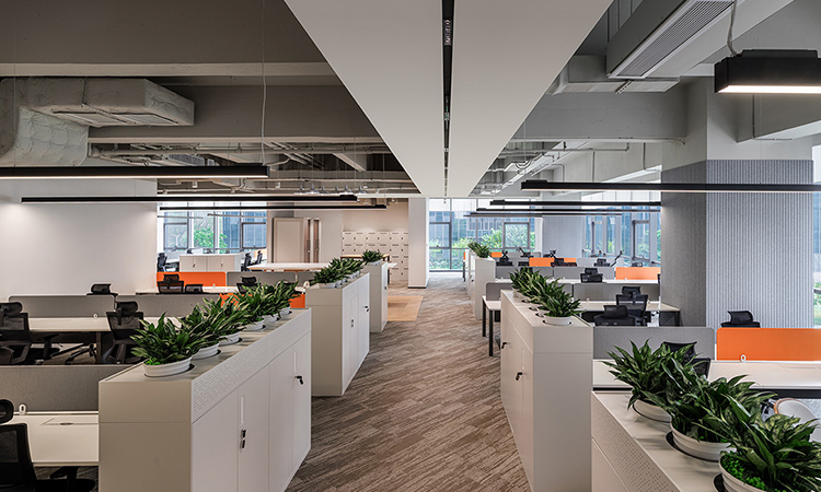 半開(kāi)放員工區(qū)辦公室